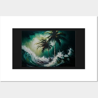 Vibrant Stormy Beach Display Posters and Art